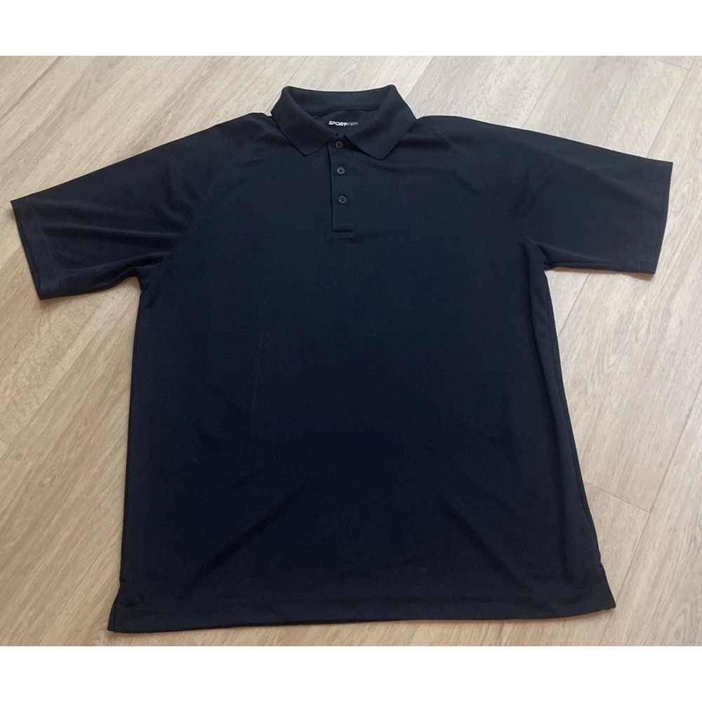 Sport-Tek Men's Black Cool Dry Fit Wicking Performance Golf Polo Shirts